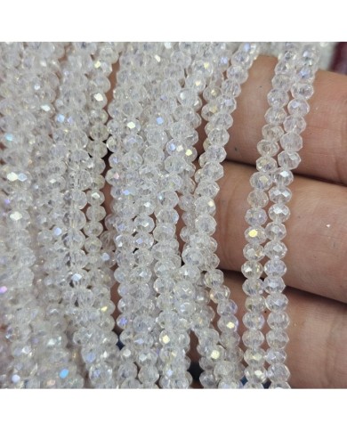 3mm İpe Dizili Kristal Boncuk Şeffaf Janjanlı - 10 Dizi