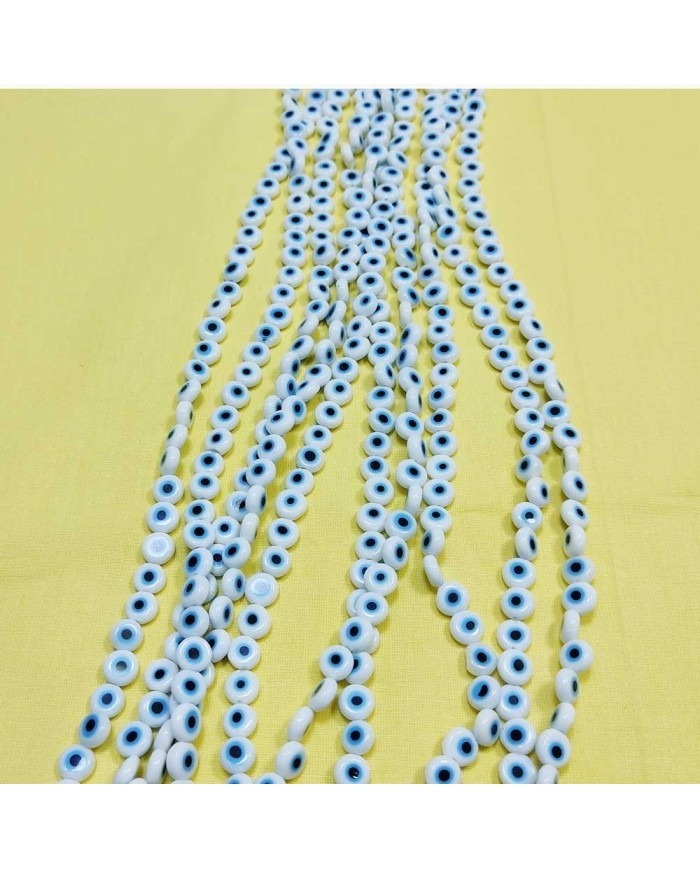 Cam Nazar Boncuk 8 mm  Beyaz