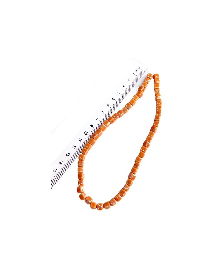 İpe Dizili Seramik Boncuk Krem Küp 5mm - 1 Dizi