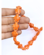 İpe Dizili Seramik Boncuk Turuncu Kaplumbağa 17mm - 1 Dizi