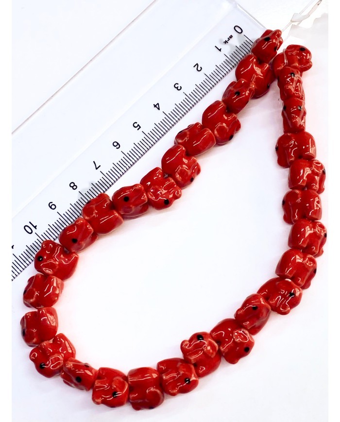 İpe Dizili Seramik Boncuk Yeşil Fil 9mm - 1 Dizi