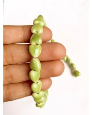 İpe Dizili Seramik Boncuk Turuncu Kalp 10mm - 1 Dizi