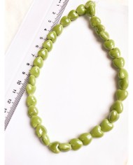 İpe Dizili Seramik Boncuk Pembe Kalp 10mm - 1 Dizi