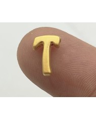 "T" Mini Harfler Lak Kaplama Gold - 3 Adet