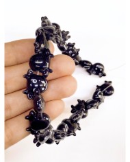 İpe Dizili Seramik Boncuk Lacivert Kalp 10mm - 1 Dizi