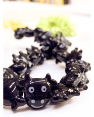 İpe Dizili Seramik Boncuk Siyah İnek 19mm - 1 Dizi