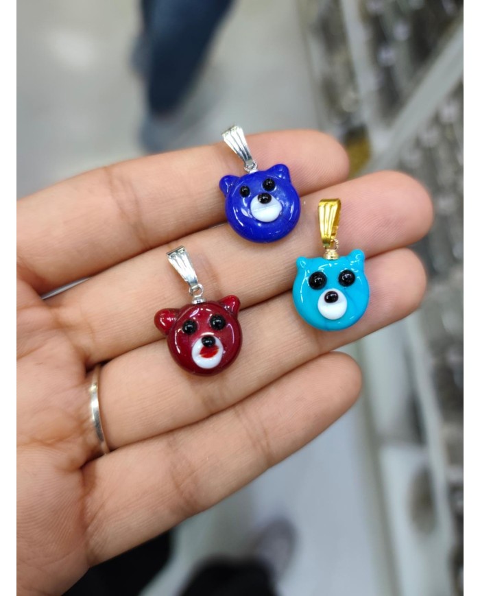 Cam Ayı Lacivert Kolye Bileklik Ucu Charm 1 Adet