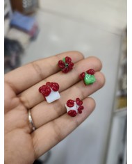 Cam Yaprak Mavi Kolye Bileklik Ucu Charm 1 Adet