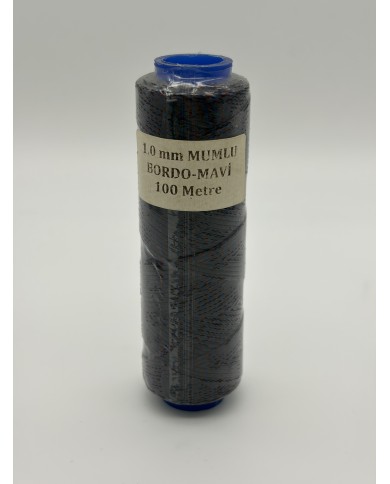 Mumlu İp Bordo Mavi 1 mm 100 Metre