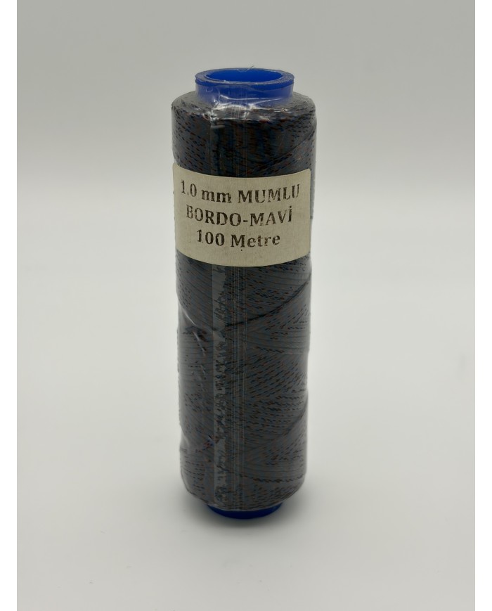 Mumlu İp Bordo Mavi 1 mm 100 Metre