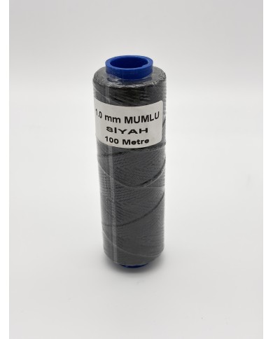 Mumlu İp Siyah 1 mm 100 Metre