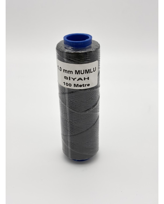 Mumlu İp Siyah 1 mm 100 Metre