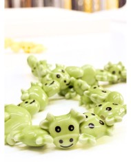 İpe Dizili Seramik Boncuk Yeşil İnek 19mm - 1 Dizi
