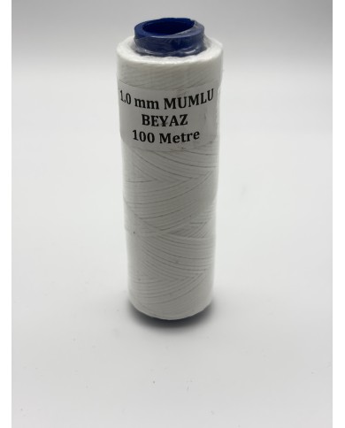 Mumlu İp Beyaz 1 mm 100 Metre