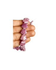 İpe Dizili Seramik Boncuk Mor Yıldız 14mm - 1 Dizi