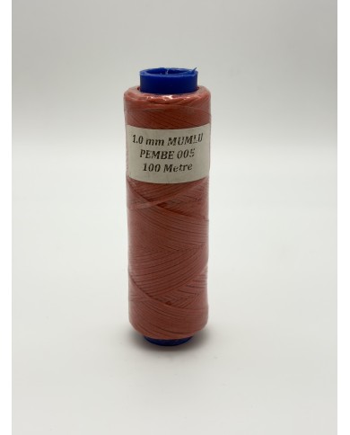 Mumlu İp Somon Mercan 1 mm 100 Metre