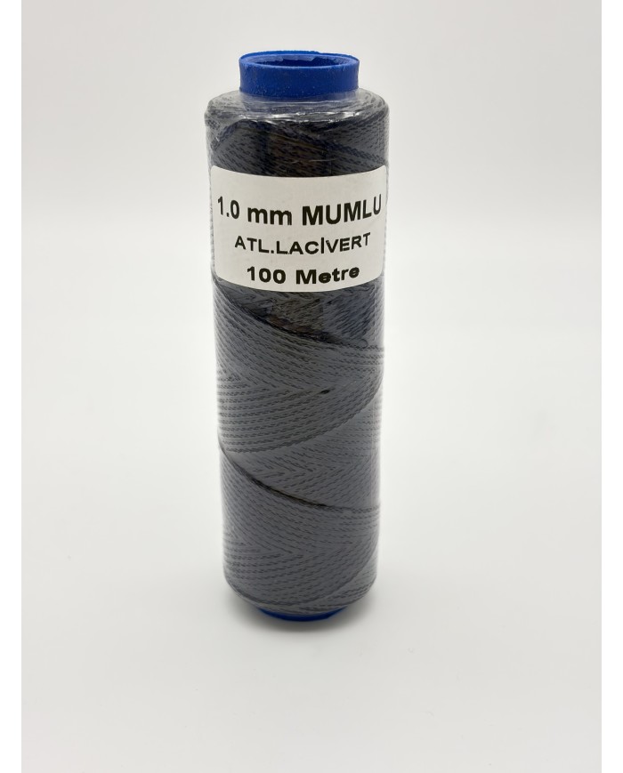 Mumlu İp Atlas Lacivert 1 mm 100 Metre