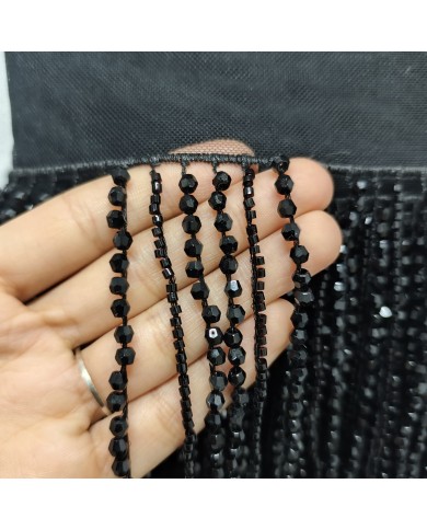 30 cm Kesme ve Kristal Boncuklu İthal Saçak Siyah 1 Metre