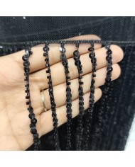 120 cm Pullu Boncuklu İthal Saçak Siyah  1 Metre