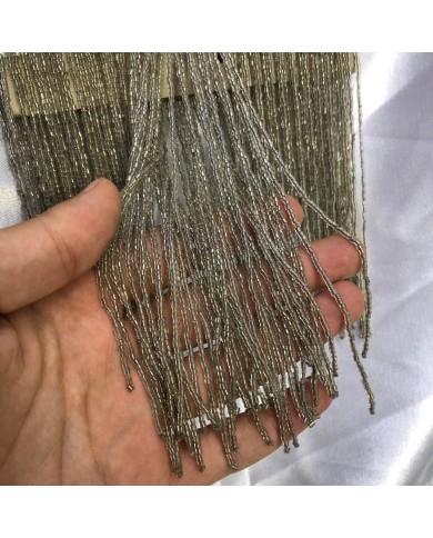 15 cm Kesme Boncuk Saçak Vizon Gri 1 Metre