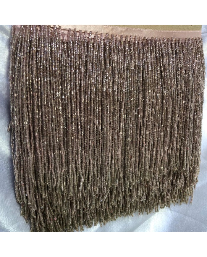 15 cm Kesme Boncuk Saçak Kahve Gri 1 Metre