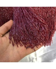 15 cm Kesme Boncuk Saçak Vişne Bordosu 1 Metre