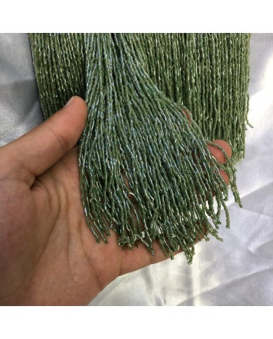 15 cm Kesme Boncuk Saçak Ada Çayı Yeşili 1 Metre