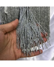 15 cm Kesme Boncuk Saçak İnci Gri 1 Metre