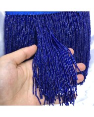 15 cm Kesme Boncuk Saçak Kobalt Mavisi 1 Metre