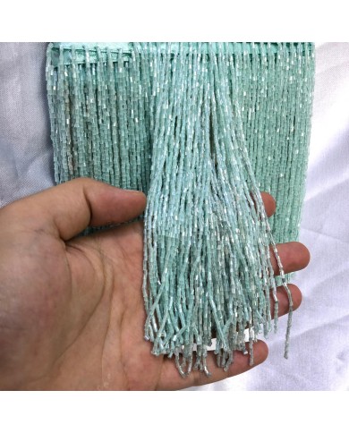 15 cm Kesme Boncuk Saçak Mint Yeşili 1 Metre