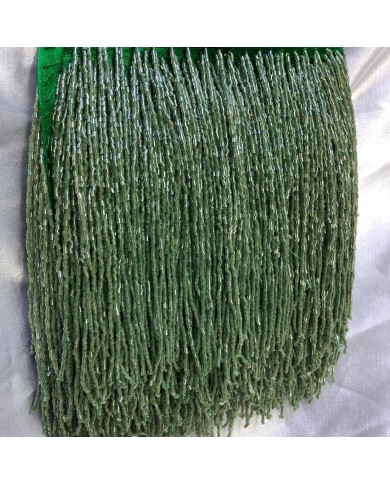 15 cm Kesme Boncuk Saçak Zeytin Yeşili 1 Metre