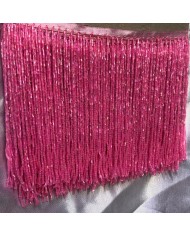 15 cm Kesme Boncuk Saçak Fuşya Pembe 1 Metre