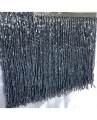15 cm Kesme Boncuk Saçak Çelik Füme Gri 1 Metre
