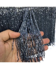 15 cm Kesme Boncuk Saçak Çelik Füme Gri 1 Metre