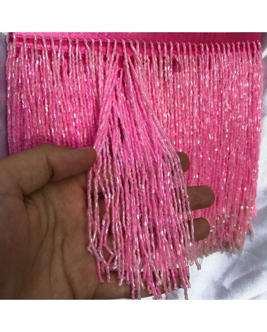 15 cm Kesme Boncuk Saçak Şeker Pembe 1 Metre