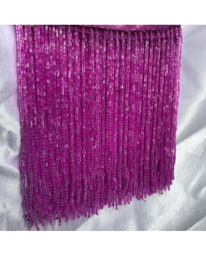 15 cm Kesme Boncuk Saçak Canlı Fuşya Pembe 1 Metre