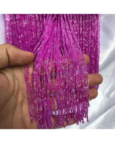 15 cm Kesme Boncuk Saçak Canlı Fuşya Pembe 1 Metre