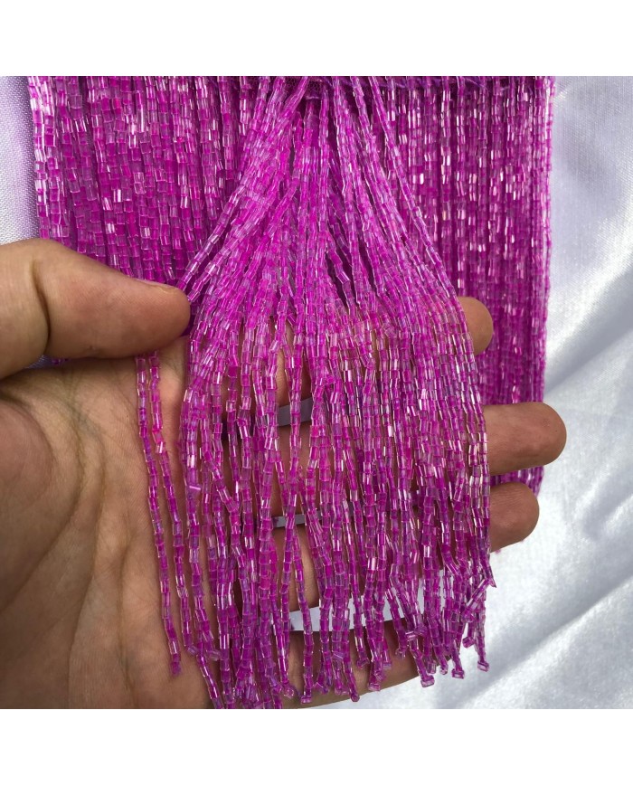 15 cm Kesme Boncuk Saçak Canlı Fuşya Pembe 1 Metre