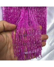 15 cm Kesme Boncuk Saçak Canlı Fuşya Pembe 1 Metre