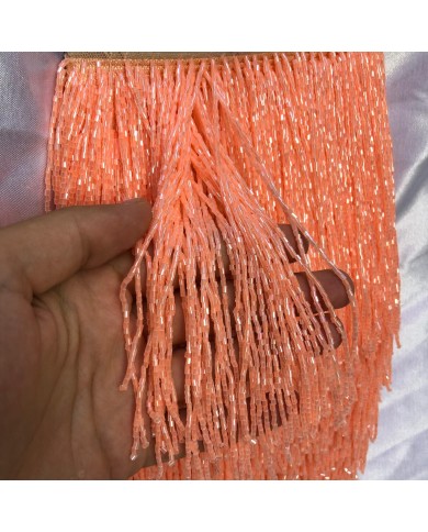 15 cm Kesme Boncuk Saçak Mercan Turuncu 1 Metre