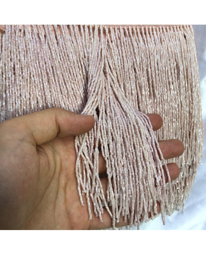 15 cm Kesme Boncuk Saçak Pudra Taş Beji 1 Metre