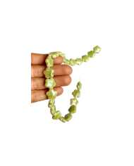 İpe Dizili Seramik Boncuk Yeşil Yıldız 14mm - 1 Dizi