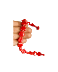 İpe Dizili Seramik Boncuk Kırmızı Yıldız 14mm - 1 Dizi