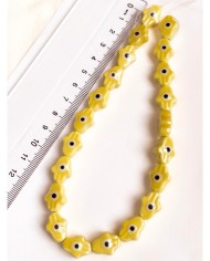 İpe Dizili Seramik Boncuk Pembe Hamsa El 15mm - 1 Dizi