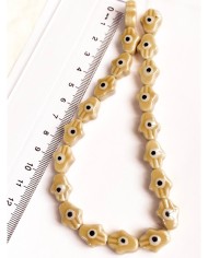 İpe Dizili Seramik Boncuk Krem Hamsa El 15mm - 1 Dizi