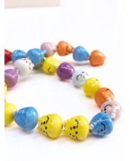 İpe Dizili Seramik Boncuk Renkli Tavşan 14mm - 1 Dizi