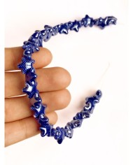 İpe Dizili Seramik Boncuk Lacivert Benekli Yıldız 10mm - 1 Dizi