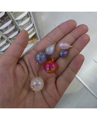 İrize Küre Charm Ucu Şeffaf Beyaz 1 Adet