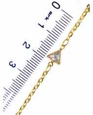 Zirkon Taşlı Kuyumcu Zinciri Altın Üçgen 5mm - 1m