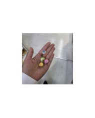 Fiyonk Desenli Kalp Boncuk Pastel Sarı 1 Adet